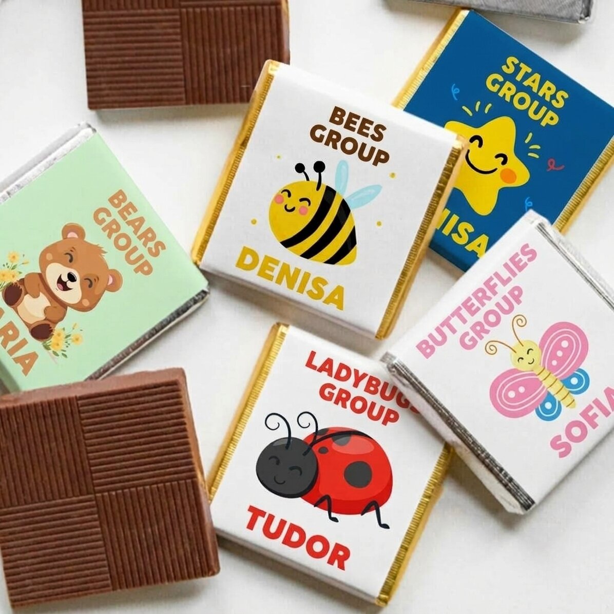 Mini chocolate personalised with text - Kindergarten
