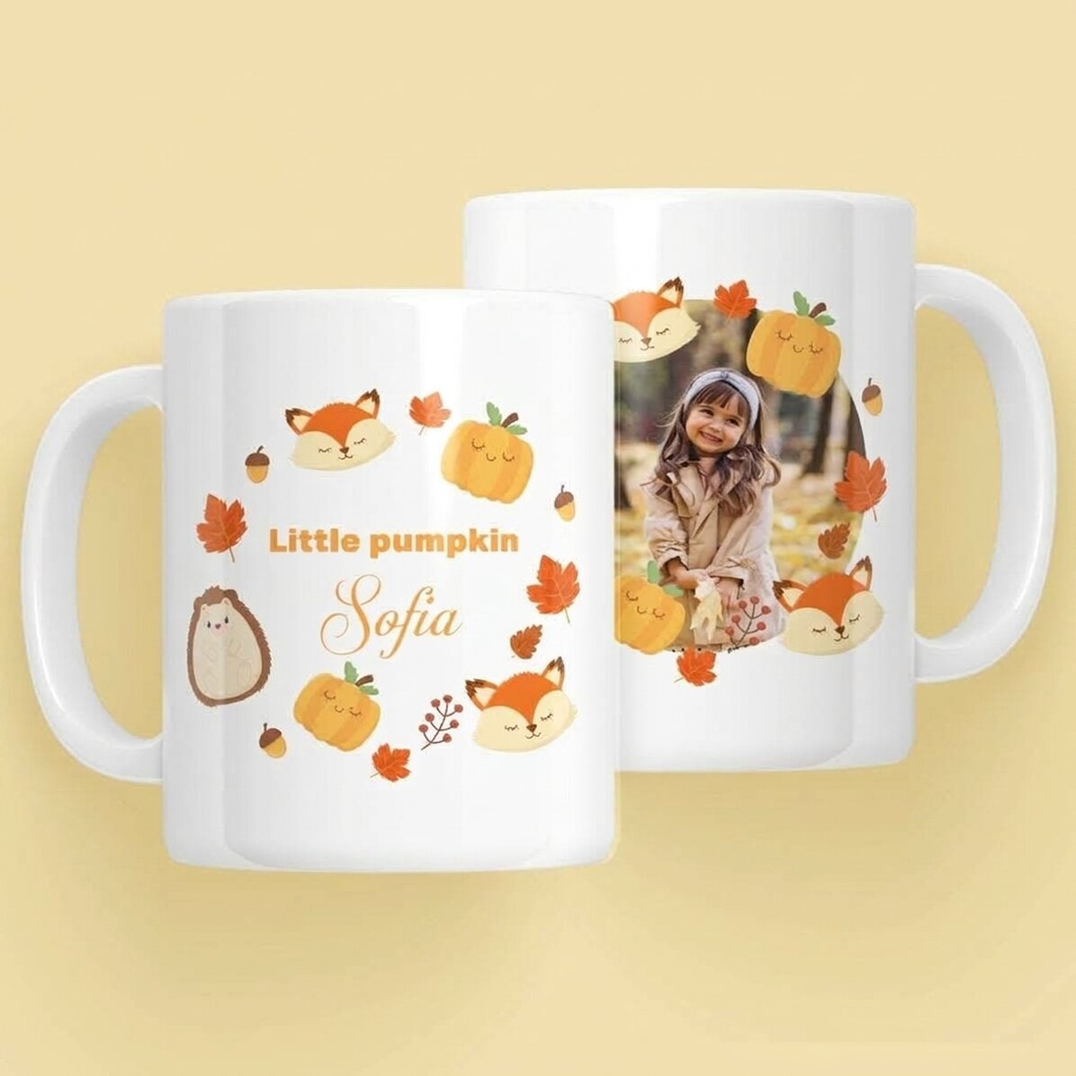 Personalised mug with text for children - Little pumpkin