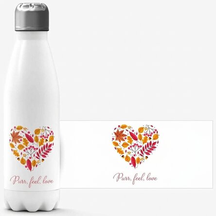 Thermos with white base personalised with text - Autumn