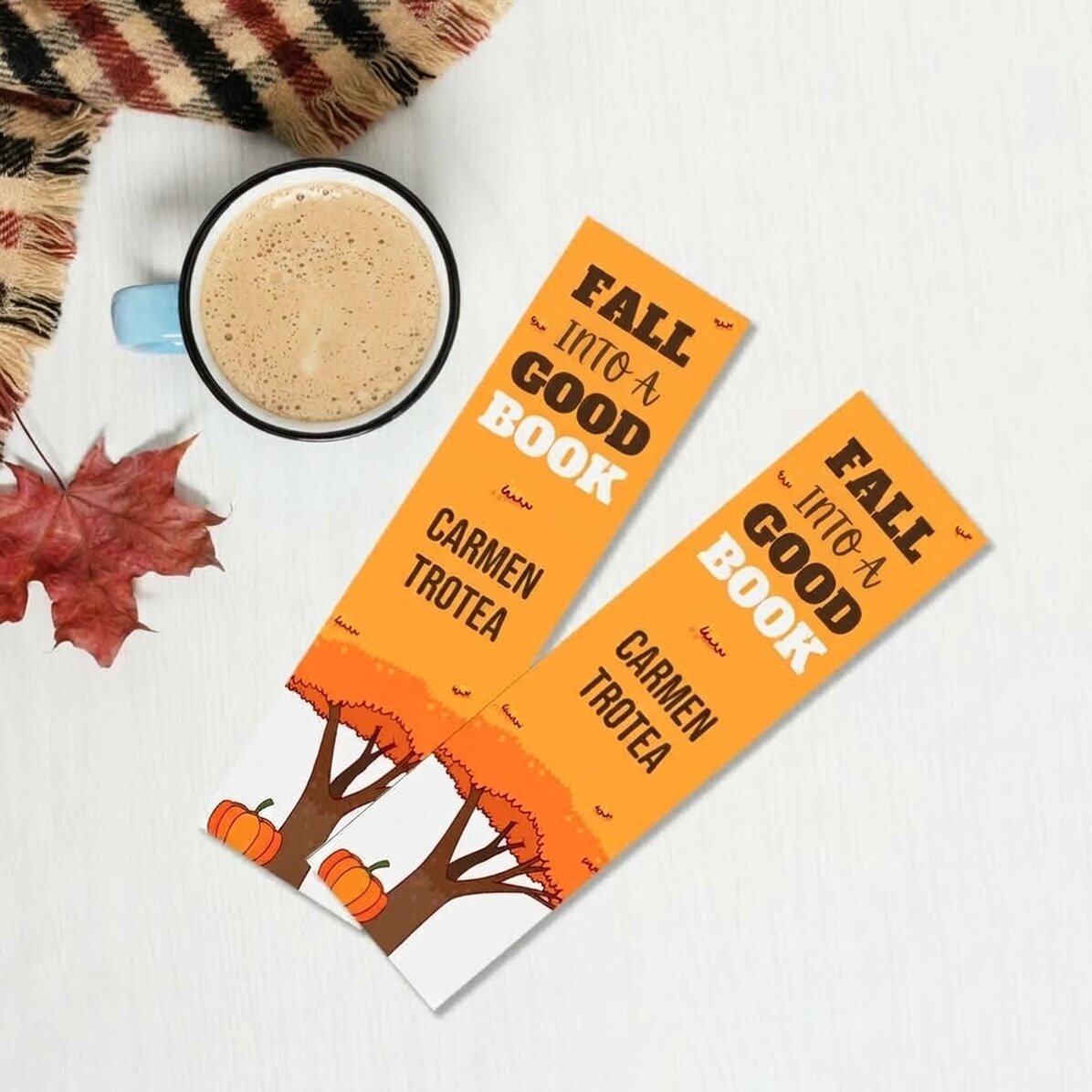 Personalised bookmark with message - Autumn