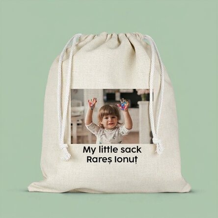 Personalised bag with text and a photo