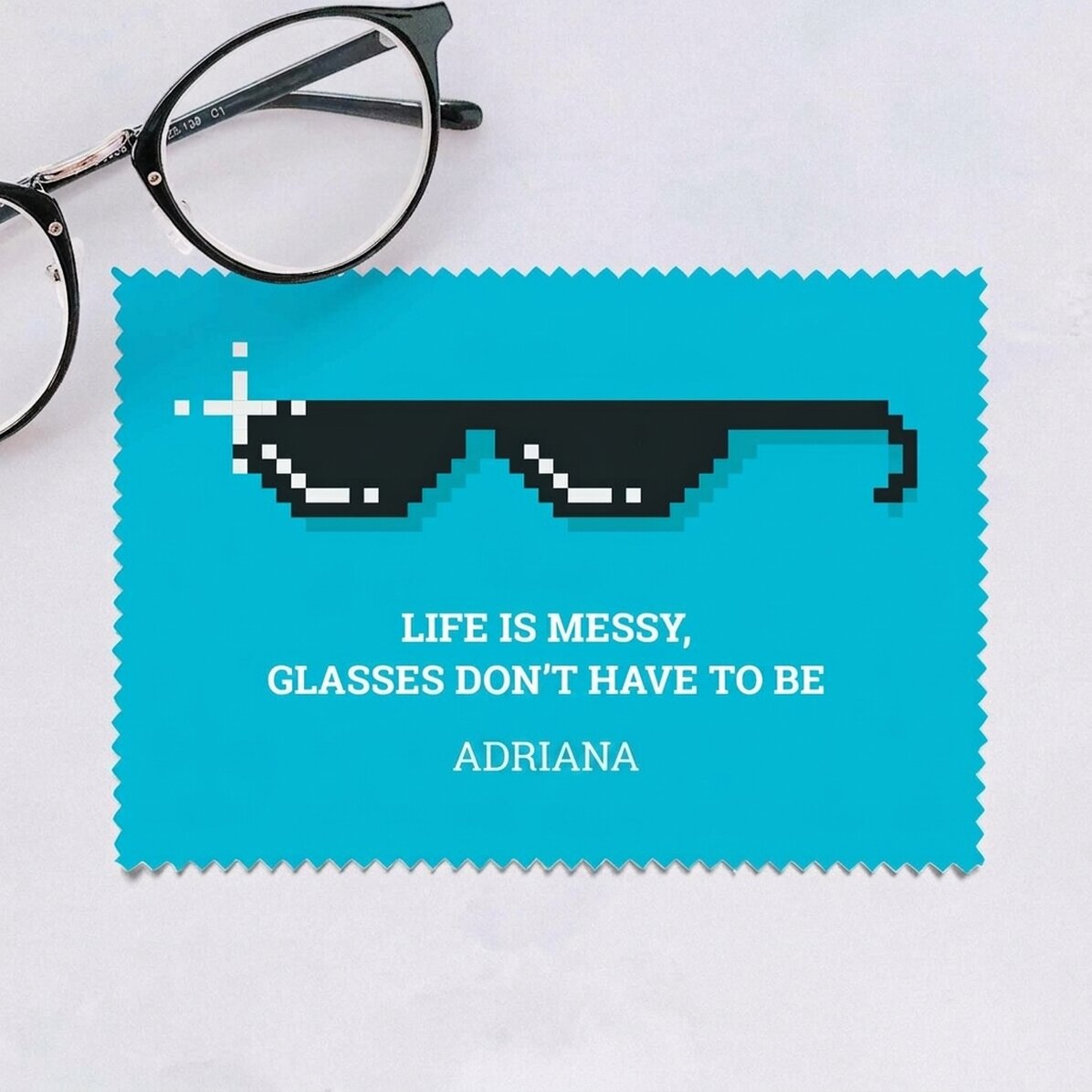 Personalised cloth for cleaning screens/glasses - Life