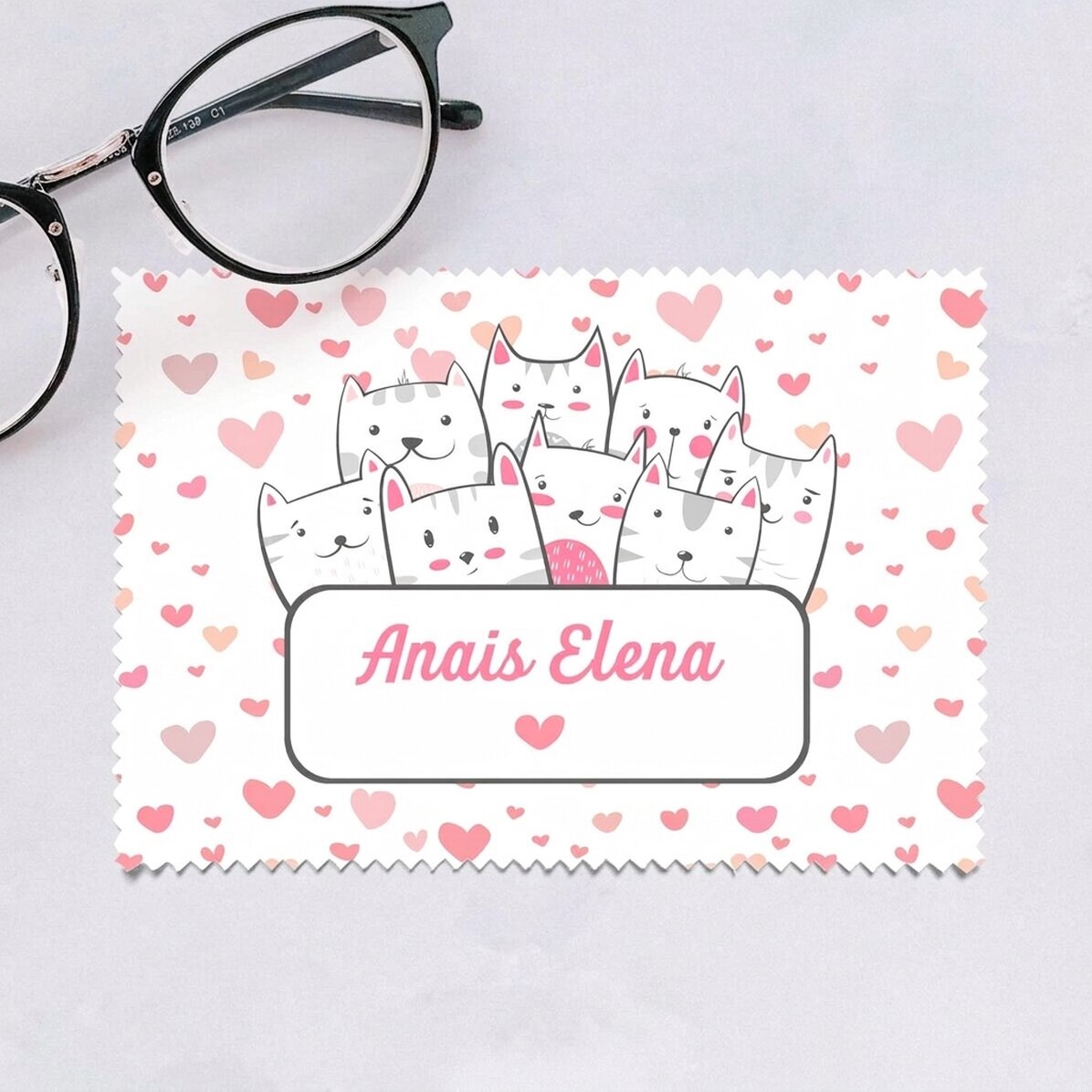 Personalised cloth for cleaning screens/glasses - Kitty