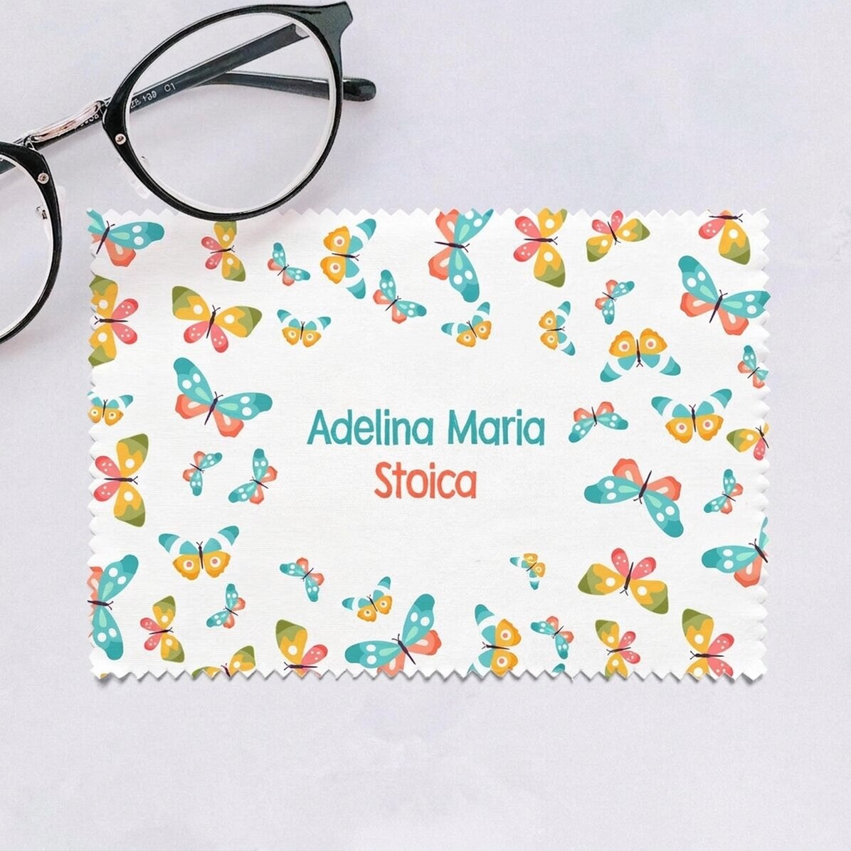 Personalised cloth for cleaning screens/glasses - Butterflies