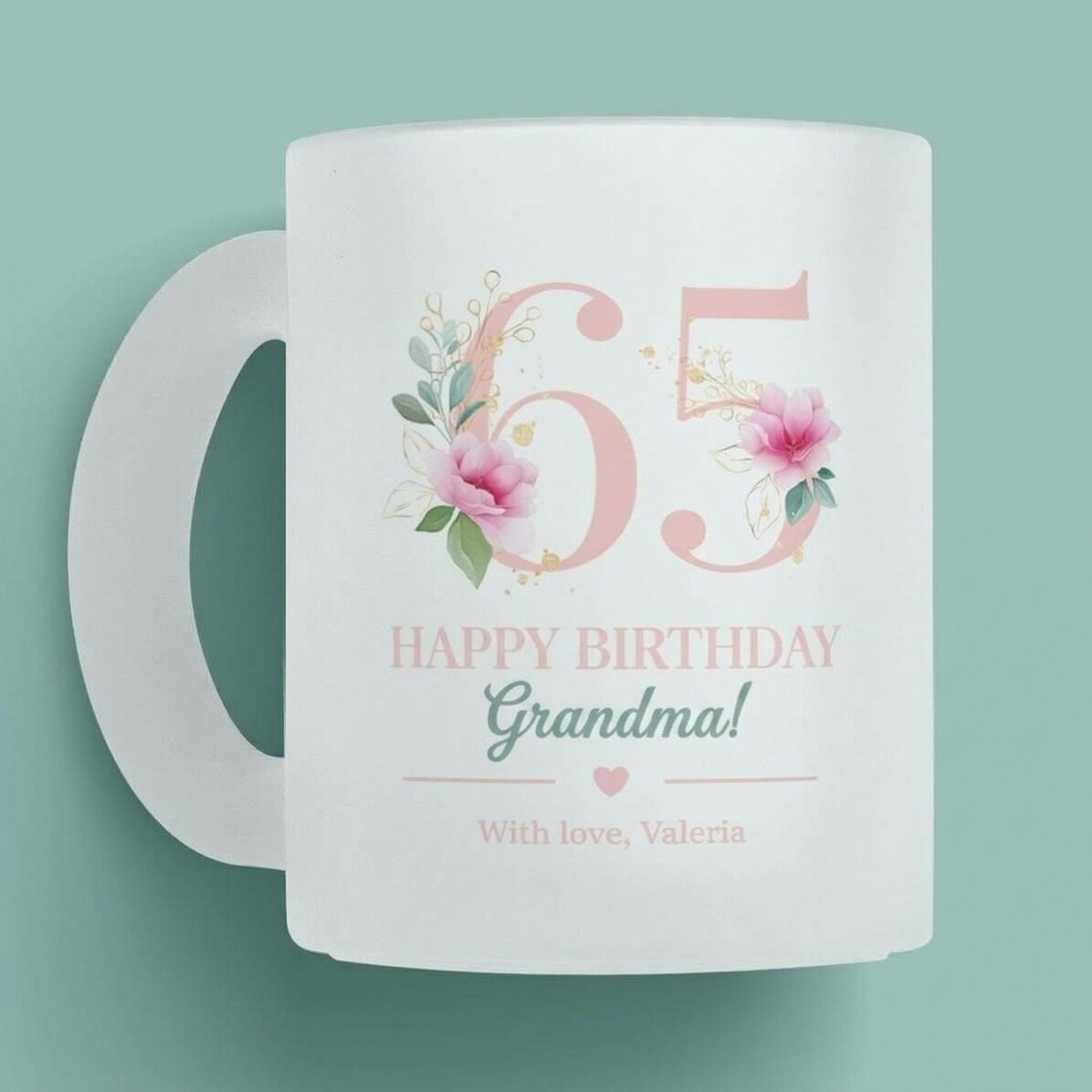 Personalised mug with message - Flowers