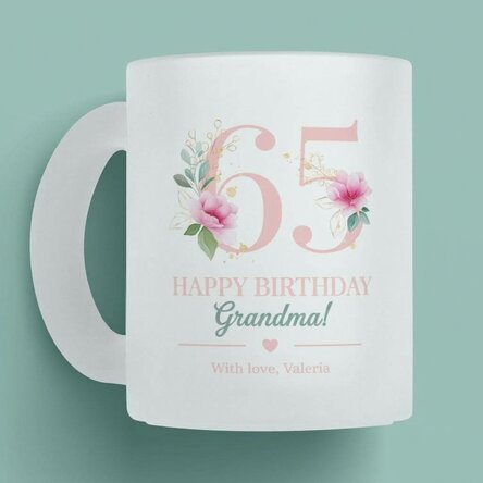 Personalised mug with message - Flowers