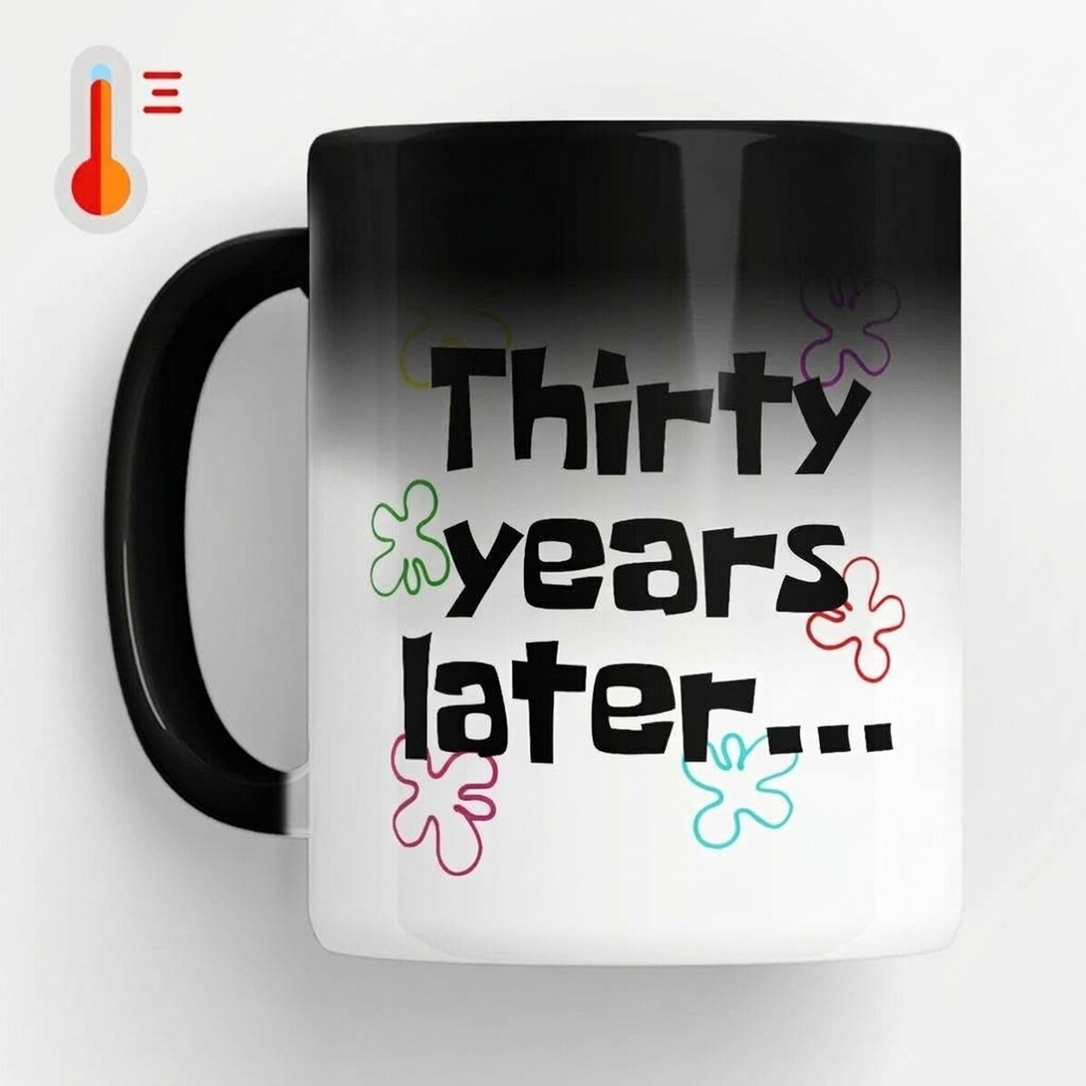 Personalised heat-sensitive mug with text - Years later...