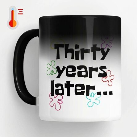 Personalised heat-sensitive mug with text - Years later...