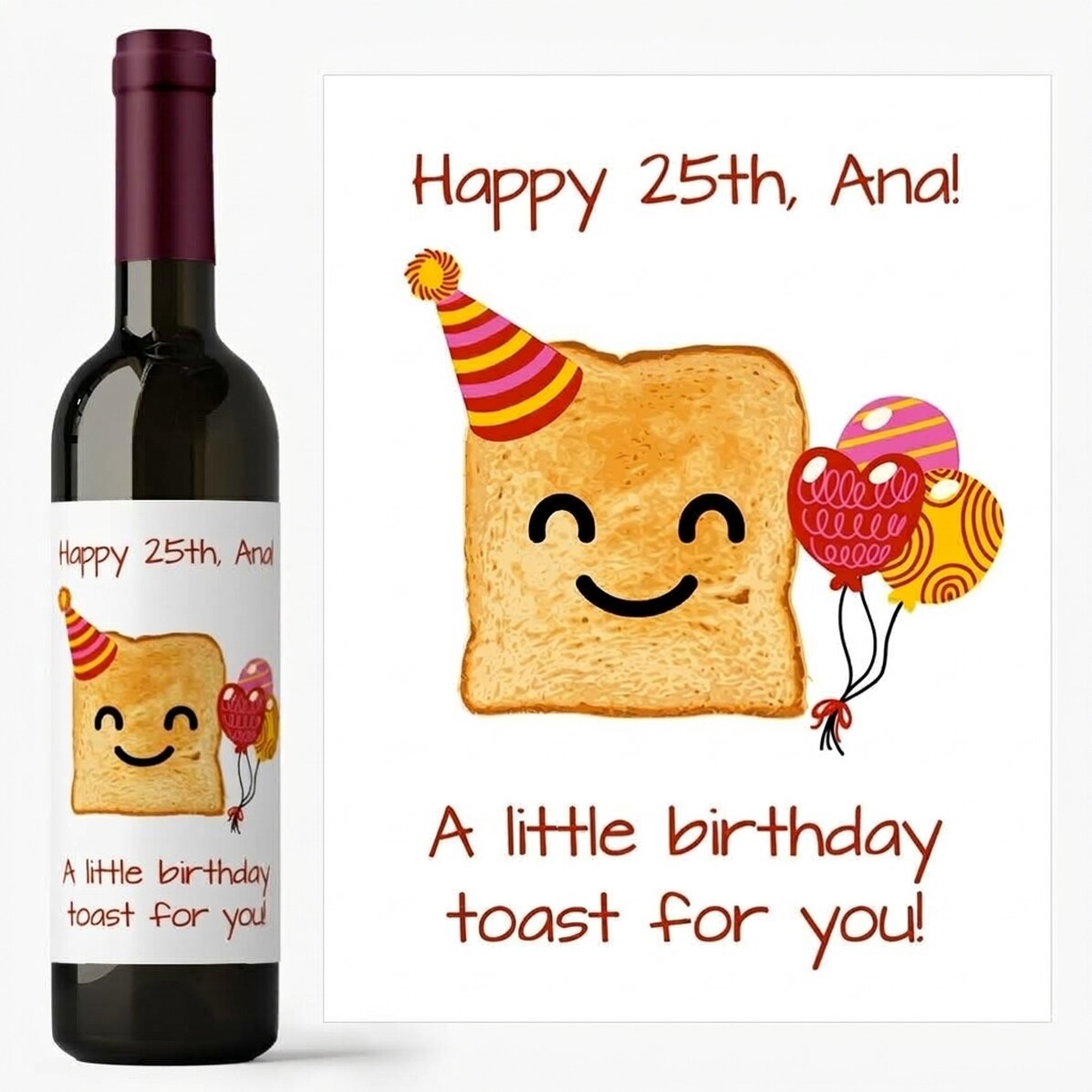 Personalised wine with text - A little toast