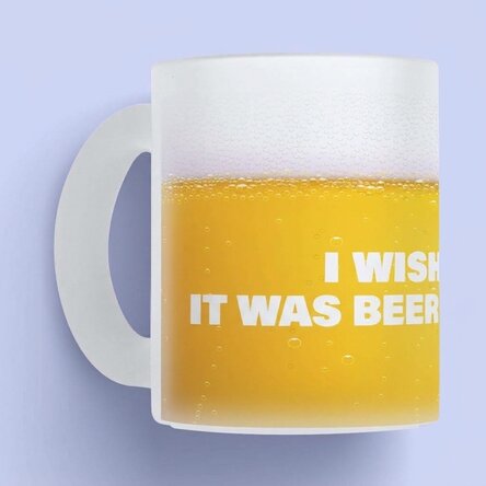 Personalised mug with text - I wish this was beer