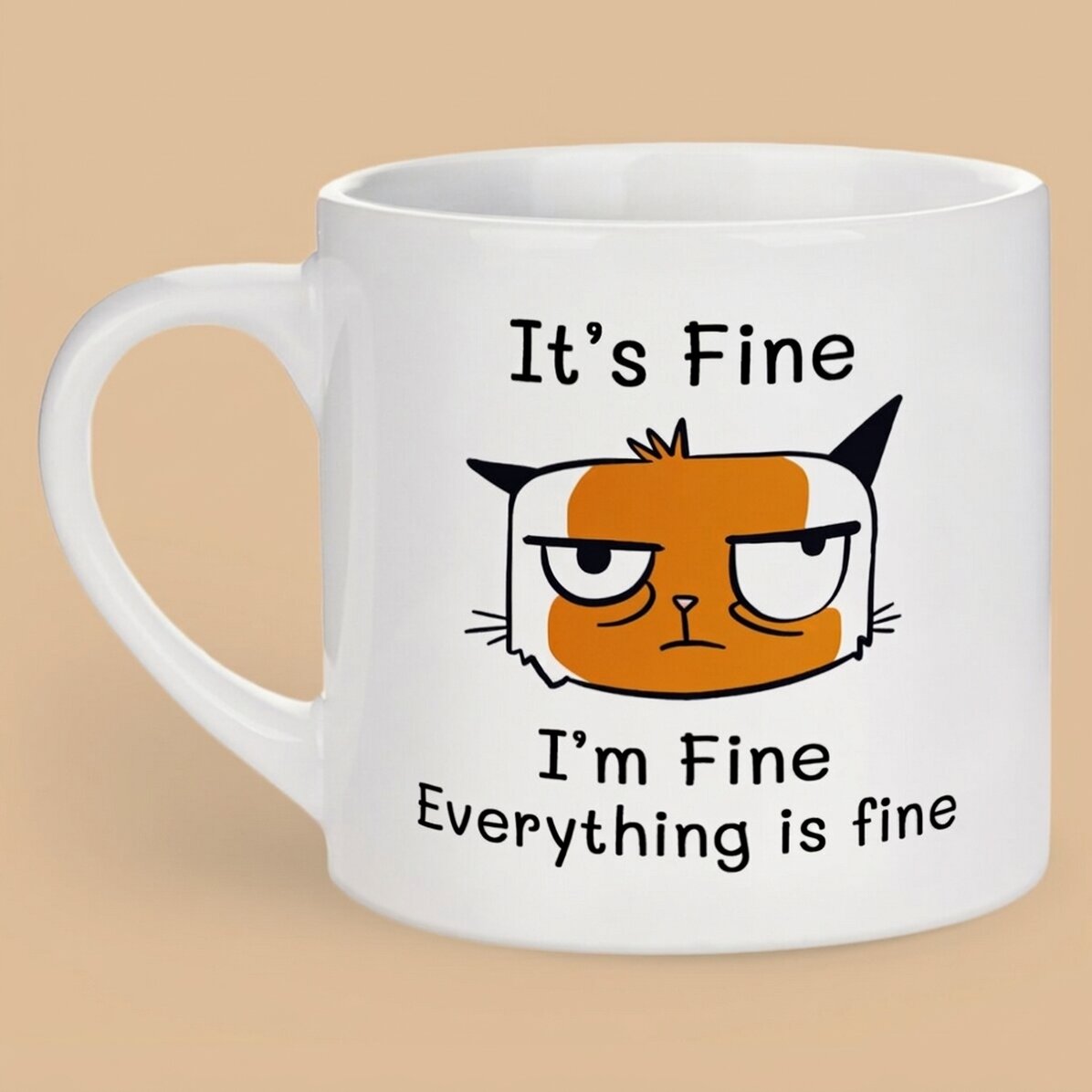 Personalised espresso cup with text - I’m Fine