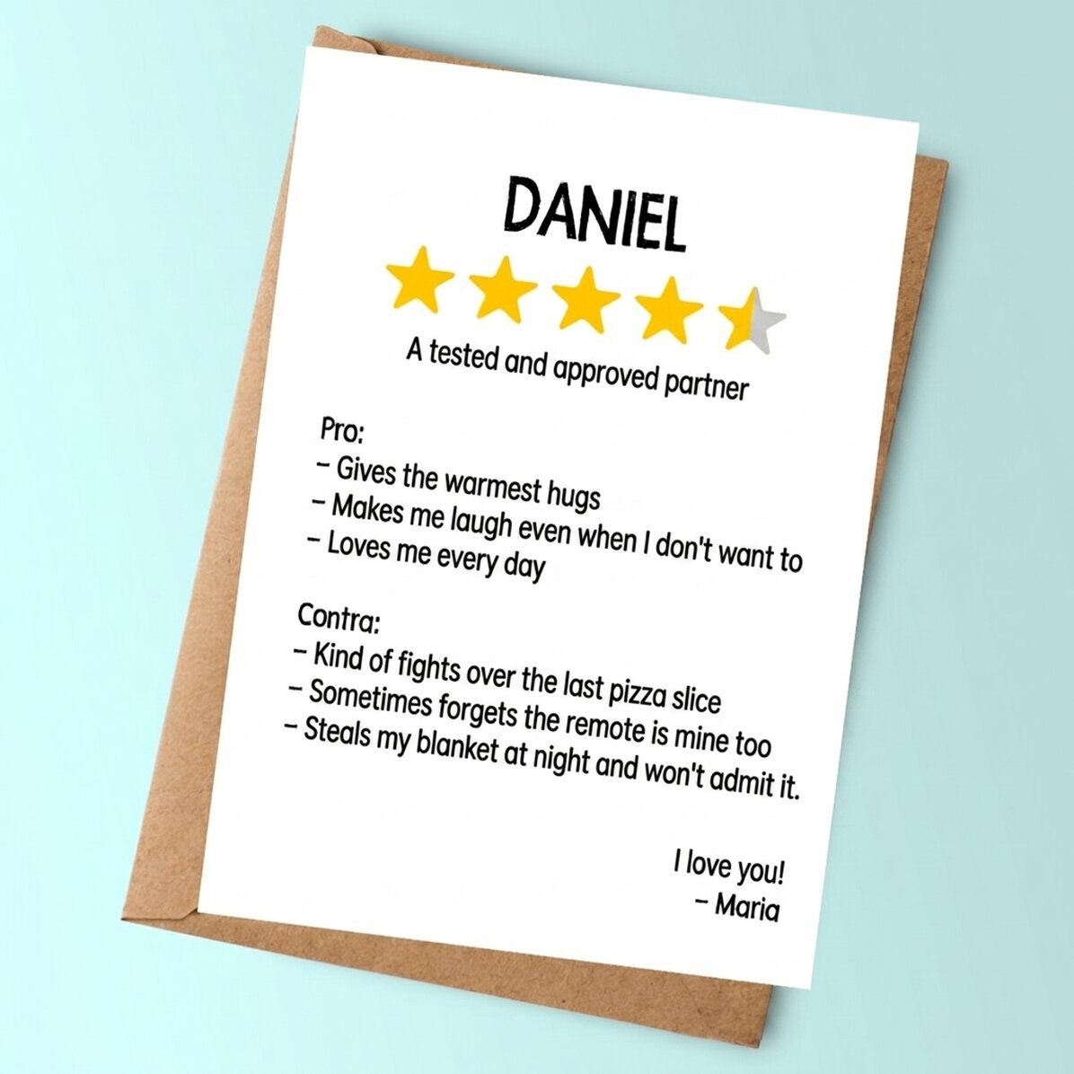 Personalised card with message - Review