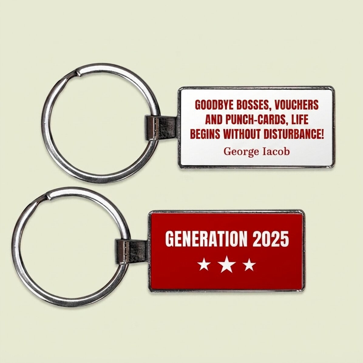 Personalised keyring with text - Pensioner