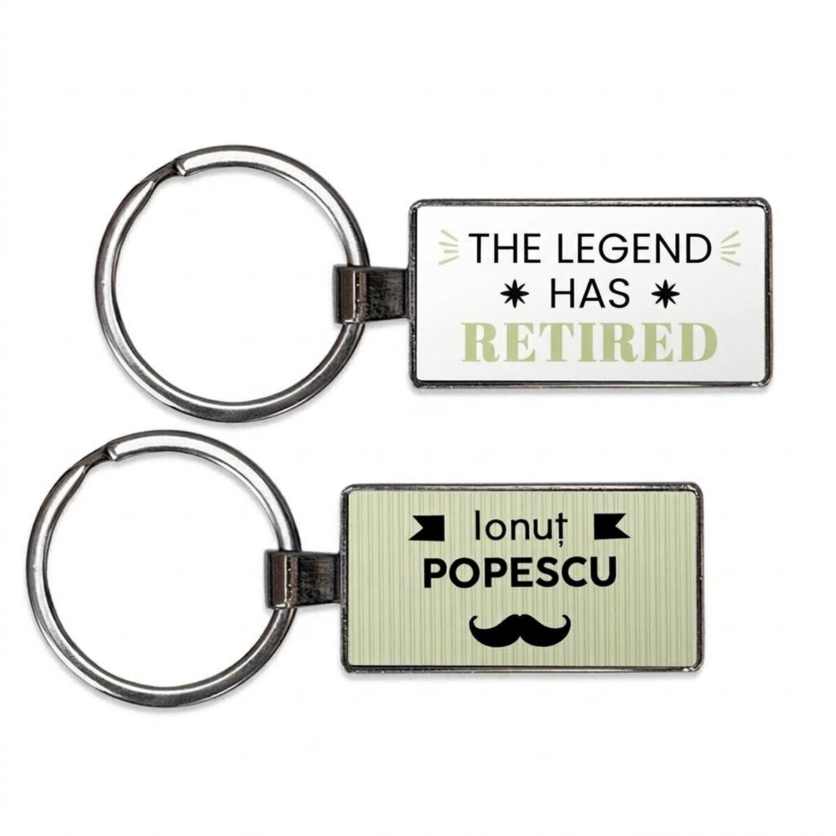 Personalised keyring with text - Retired legend