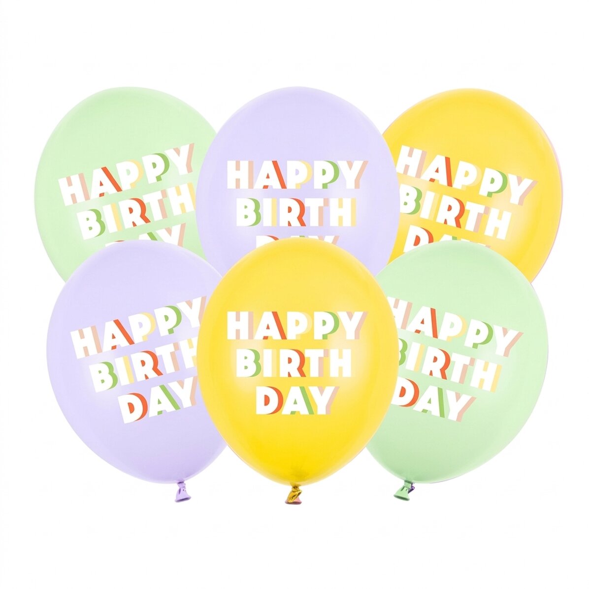 Set of 6 balloons - Happy birthday!