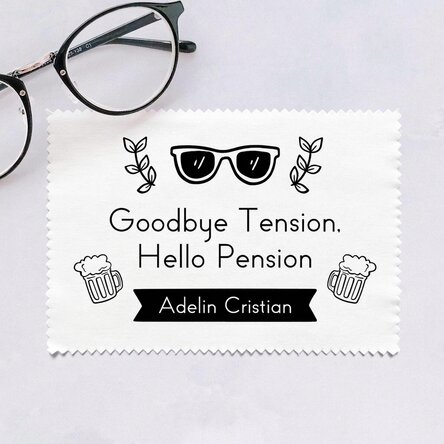 Personalised cloth for cleaning screens/glasses - Pensioner