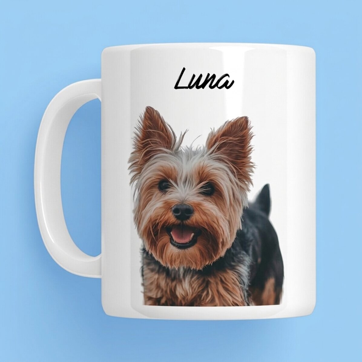 Personalised mug with a photo and the name of your pet