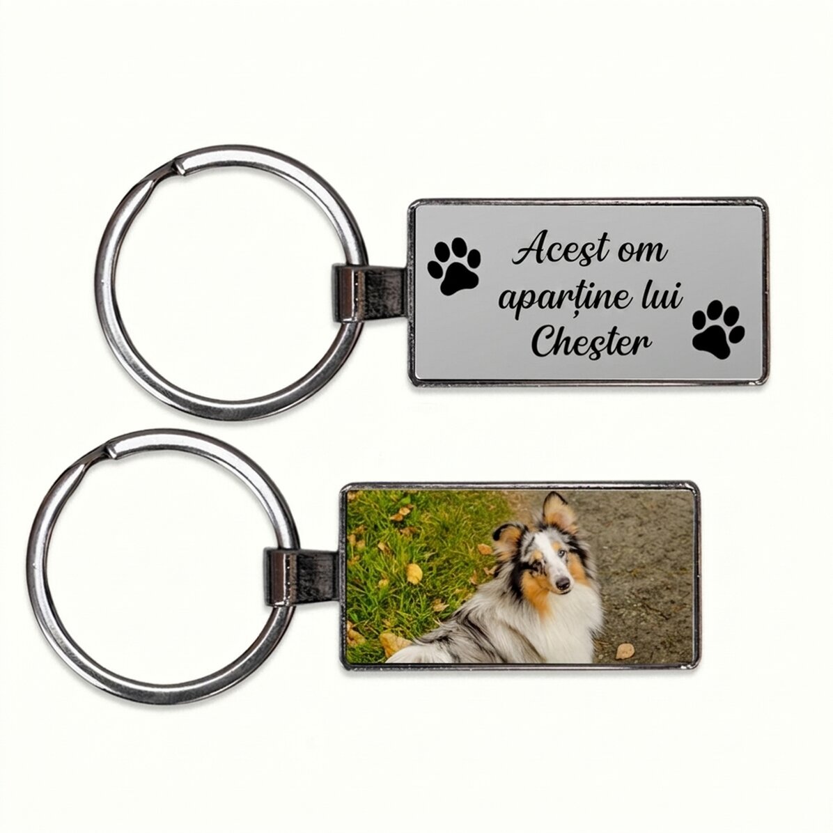 Personalised keyring with photo and text - Animals