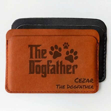 Personalised leather wallet with message - The Dogfather