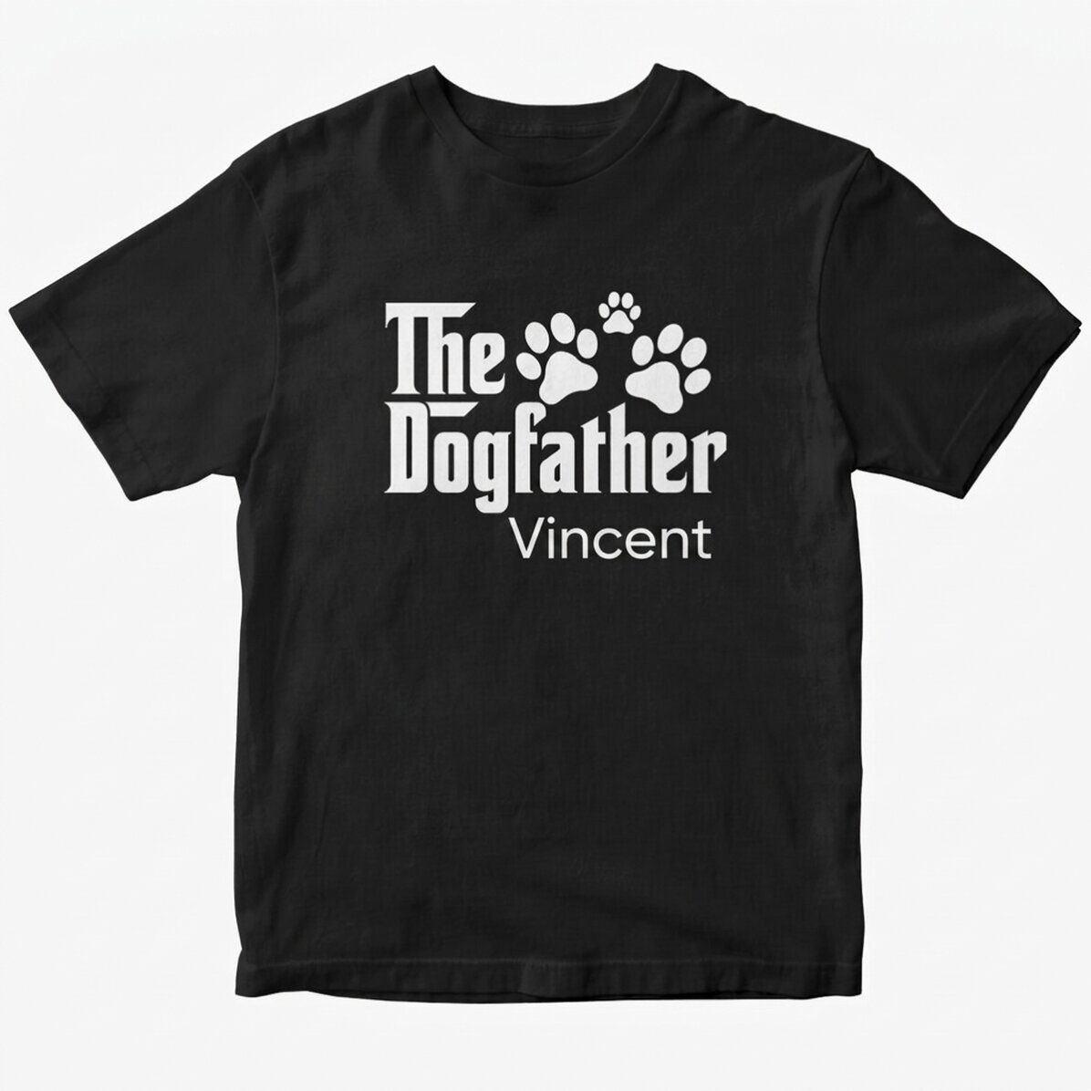Custom cotton T-shirt with text - The Dogfather