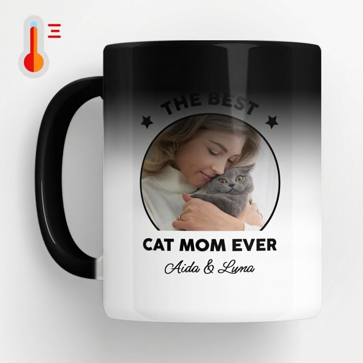 Personalised heat-sensitive mug with photo and message - Best