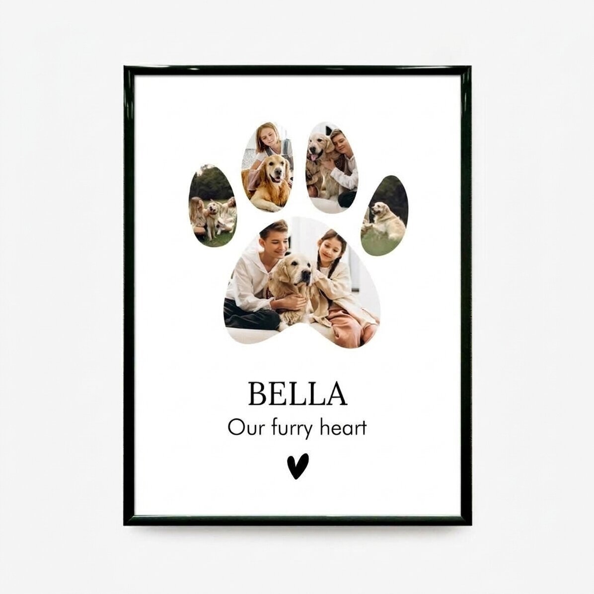 Personalised canvas with 5 photos and text - Pets