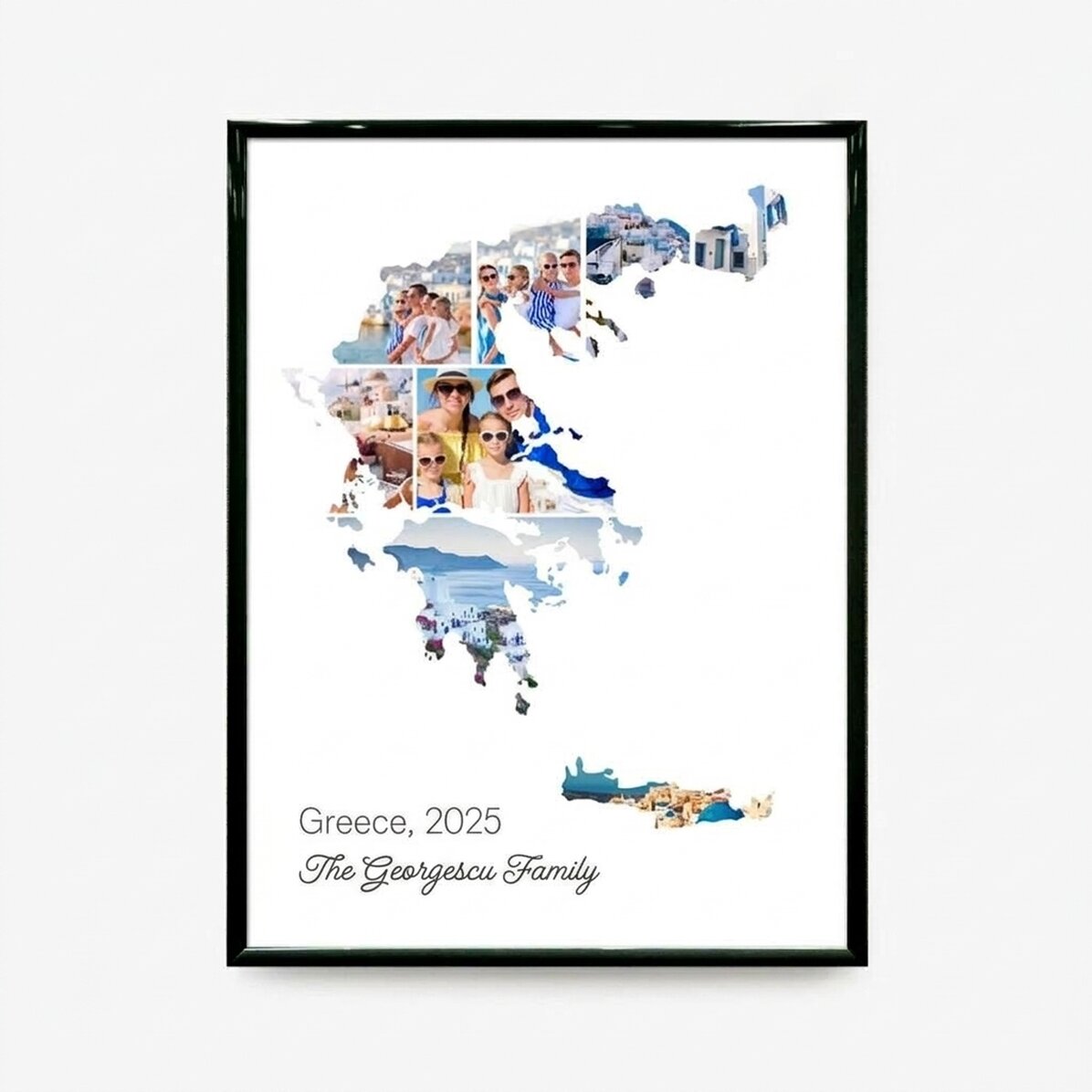 Personalised canvas with 8 photos and text - Greece