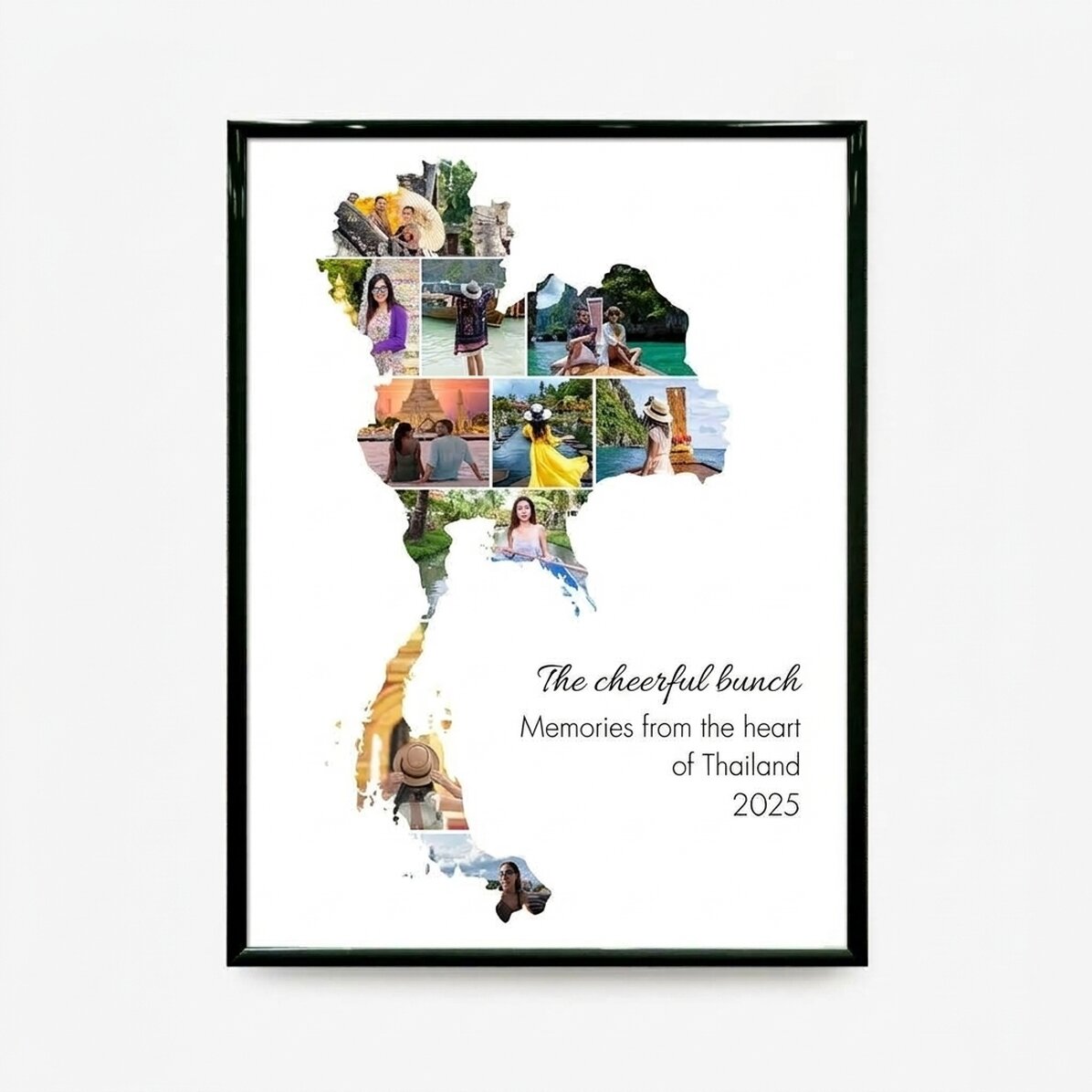 Personalised canvas with 10 photos and text - Thailand