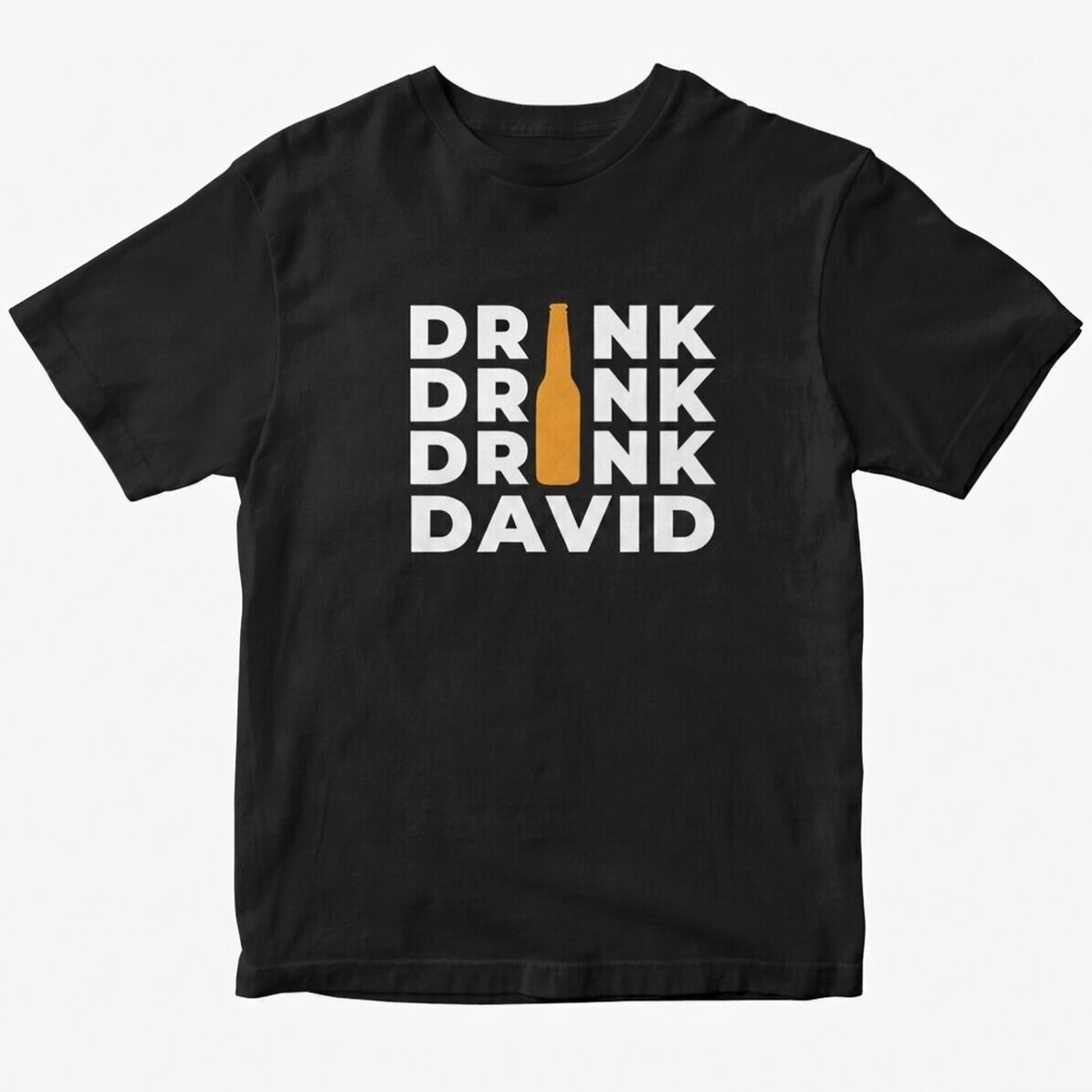 Custom cotton T-shirt with text - Drink, drank, drunk