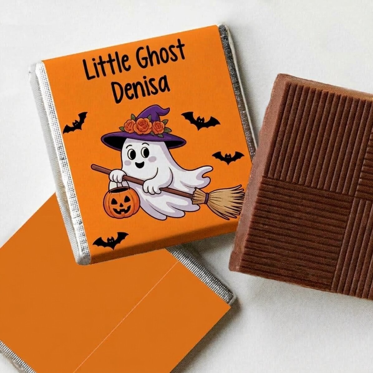 Mini chocolate personalised with text - Ghost
