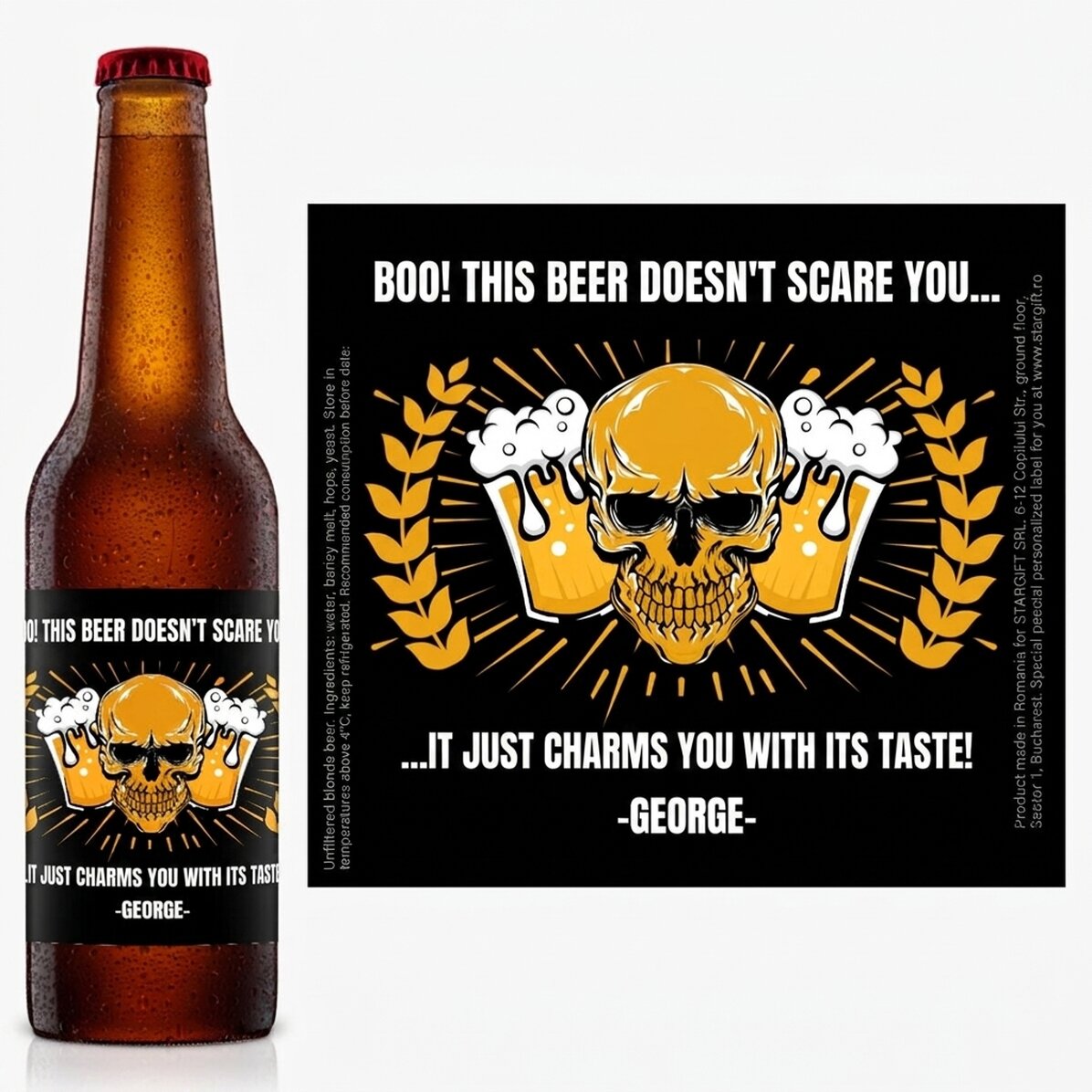 Personalised beer with text - Halloween