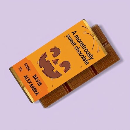 Mini chocolate bar personalised with text - Monstrously sweet