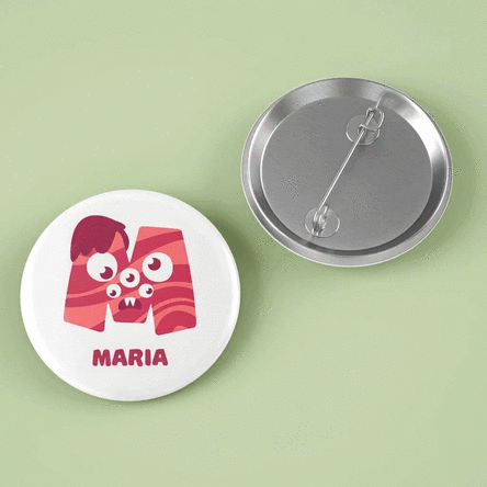 Personalised badge with name - Little Monster