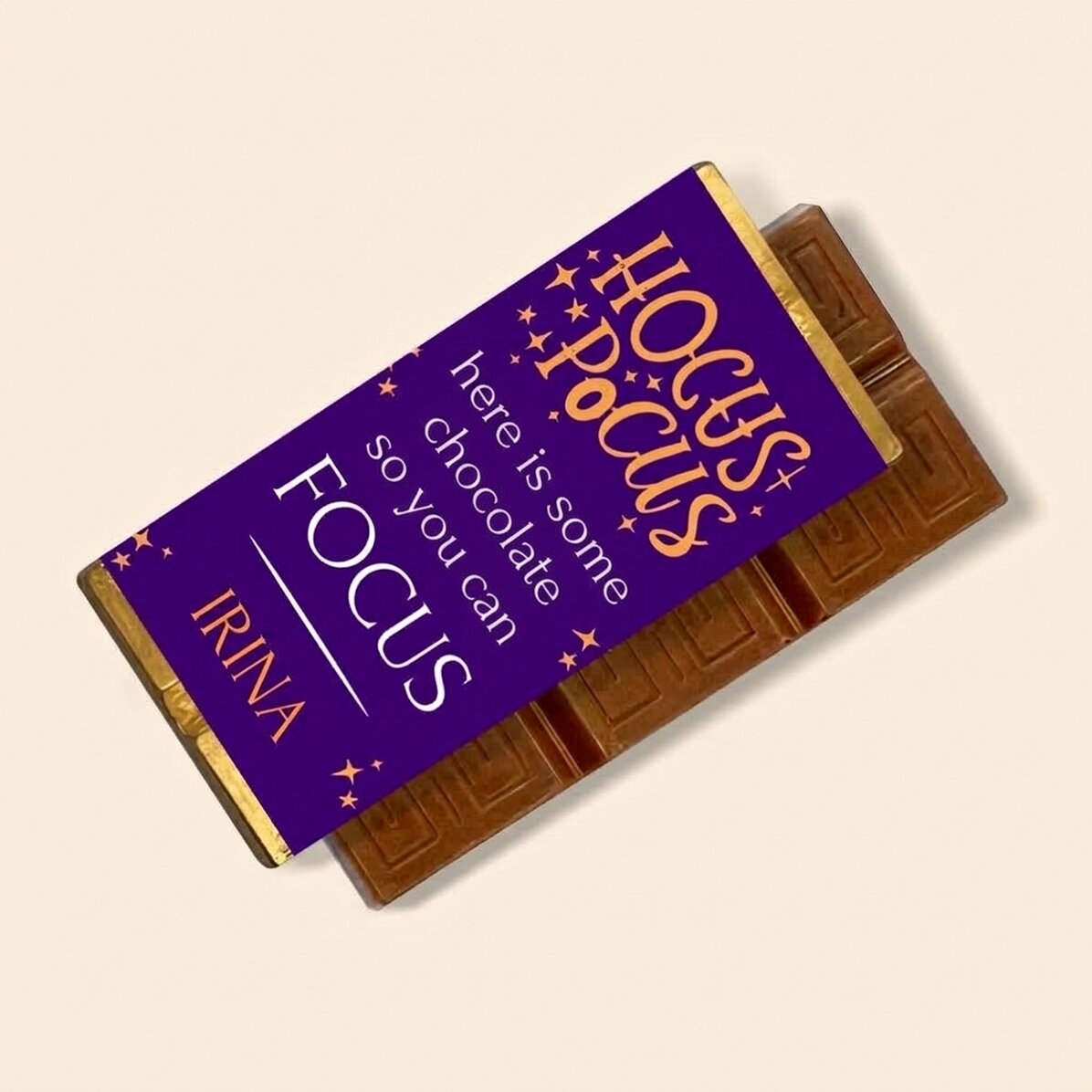 Mini chocolate bar personalised with text - Hocus Pocus