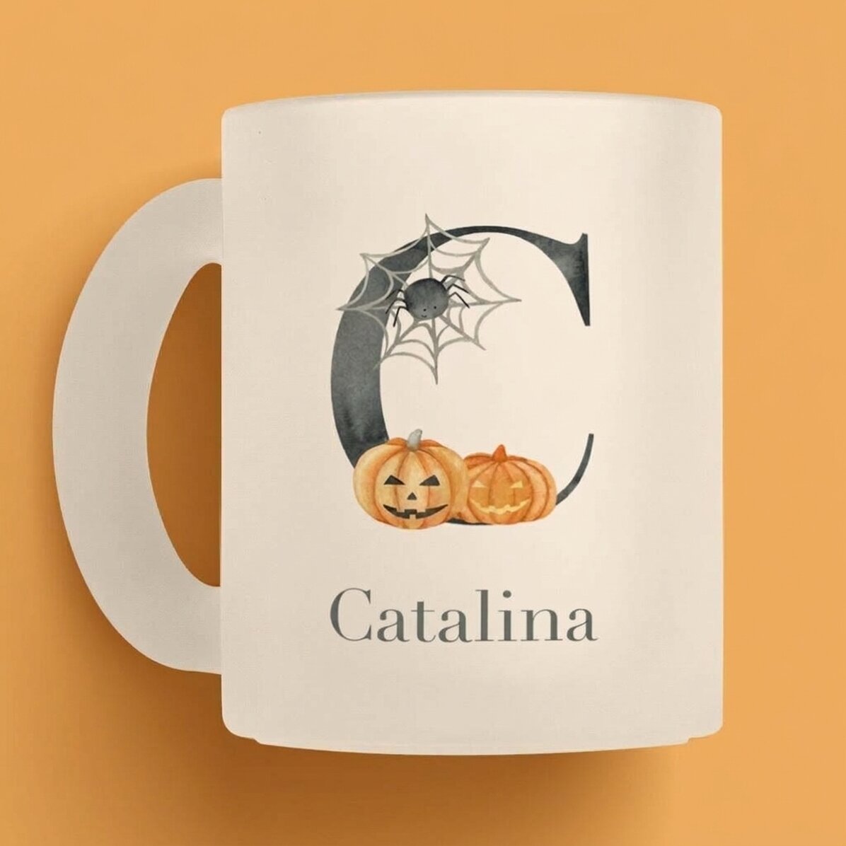 Personalised mug with initial and name - Halloween