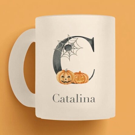 Personalised mug with initial and name - Halloween