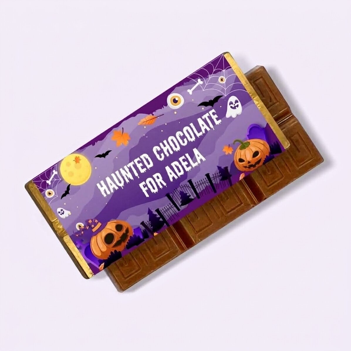 Mini chocolate bar personalised with text - Haunted chocolate