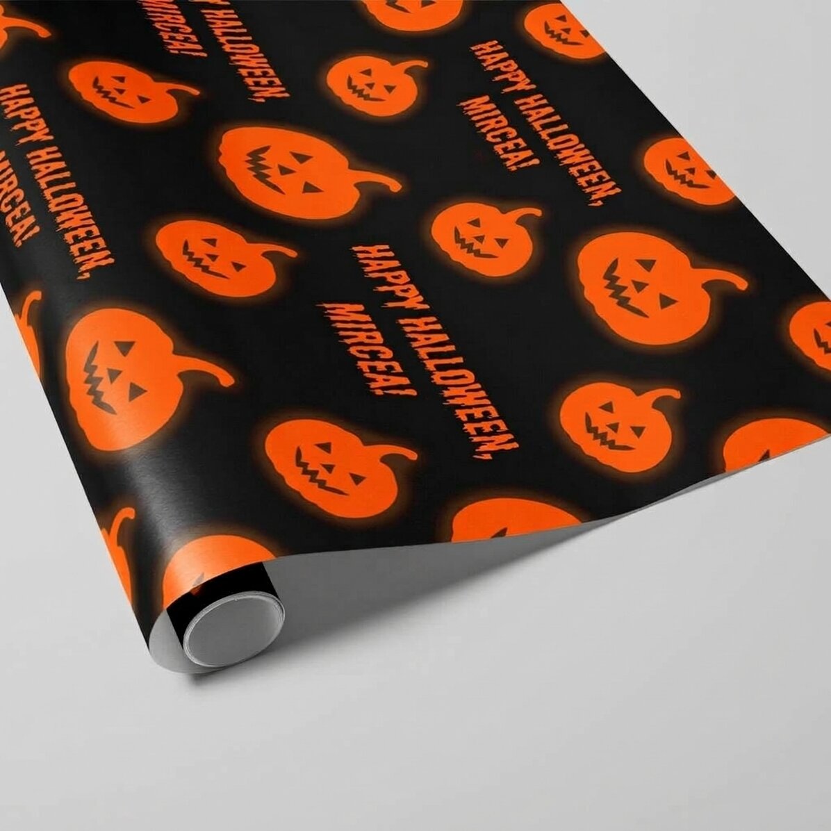 Personalised gift wrapping paper with text - Happy Halloween!