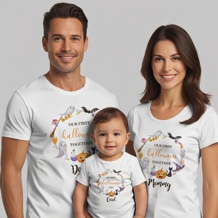 Customised cotton T-shirt for children/adults - My first Halloween
