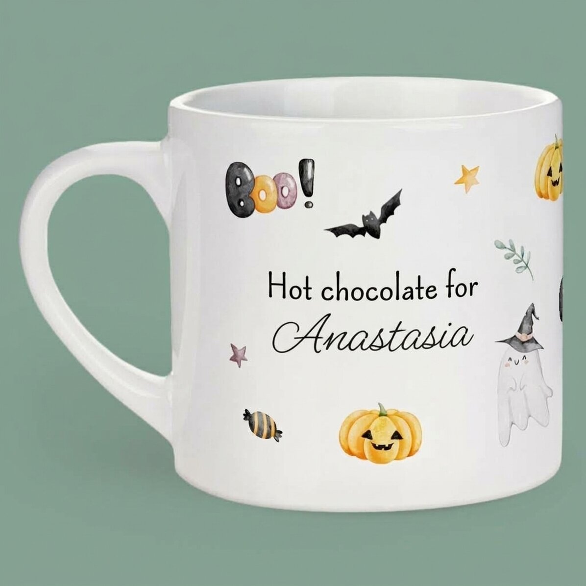 Personalised mug for children with message - Halloween
