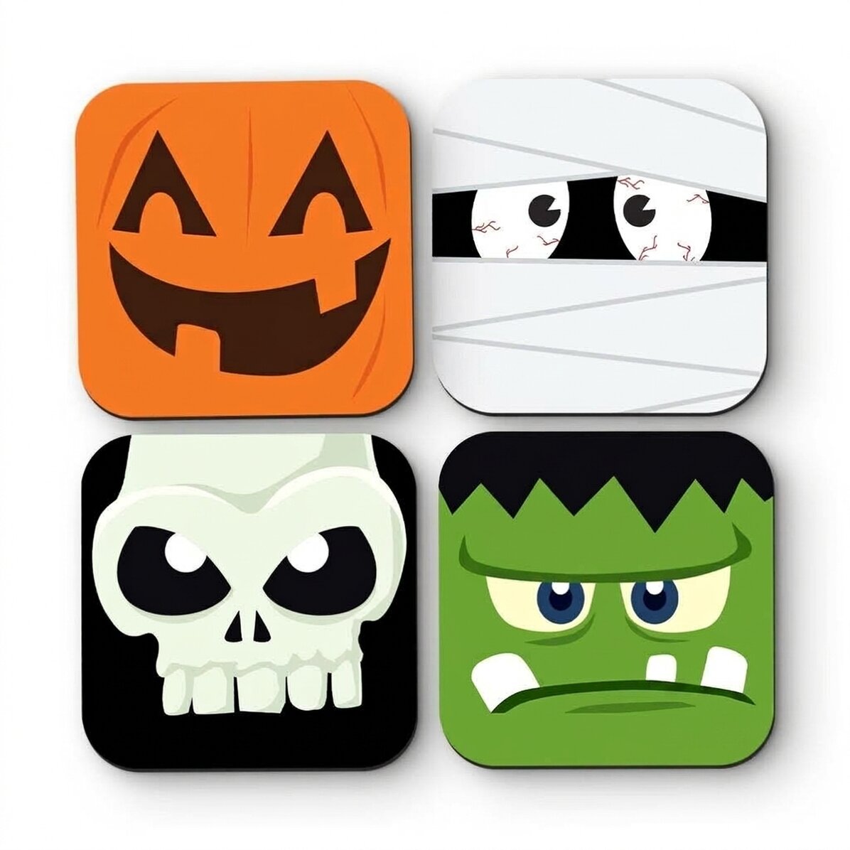 Set of 4 customised coasters with text - Halloween