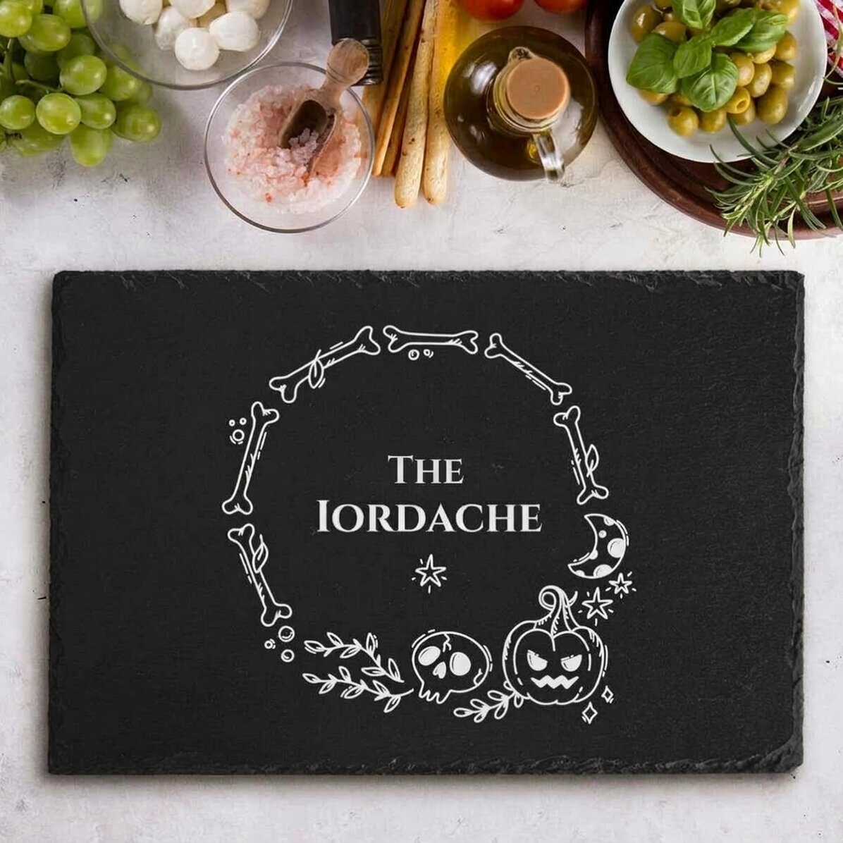 Personalised engraved slate plaque with text - Halloween