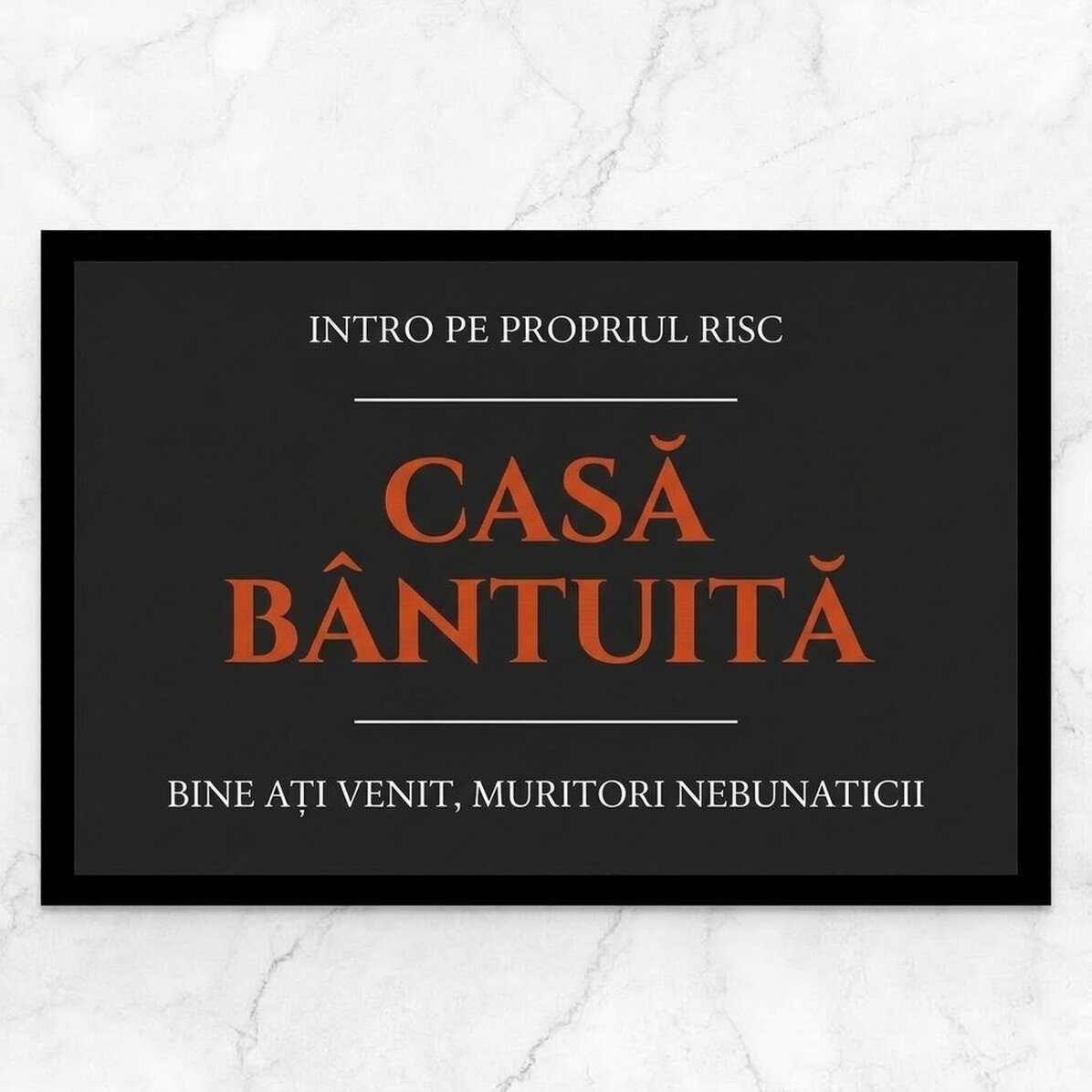 Personalised entrance mat with text - Haunted House