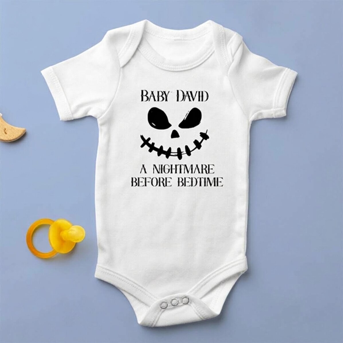 Personalised baby bodysuit with text - Nightmare