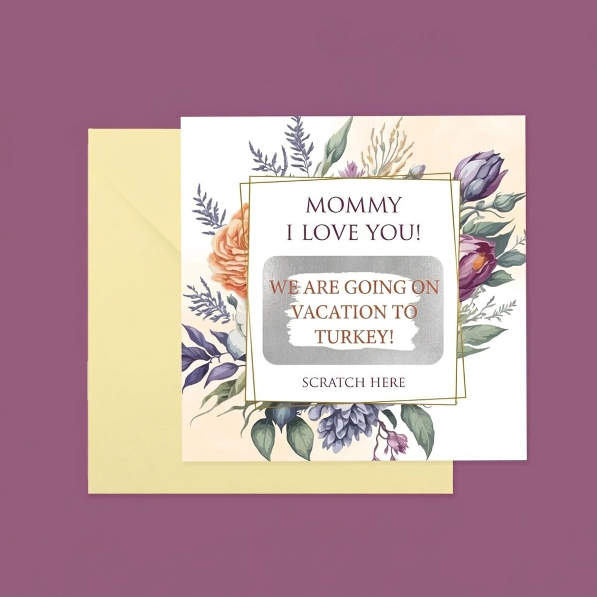 Personalised scratch card with text - Gift
