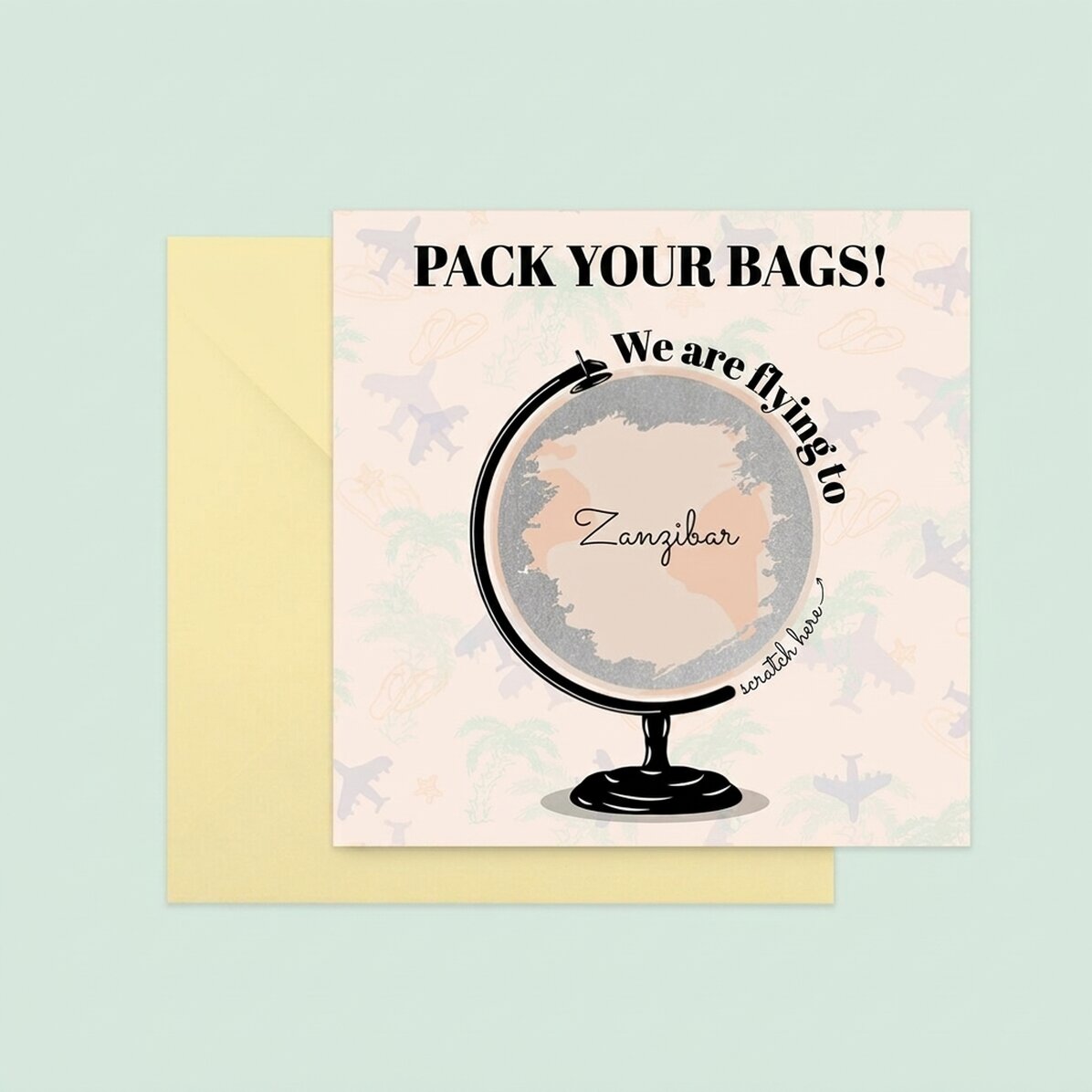 Personalised scratch card with message - Globe