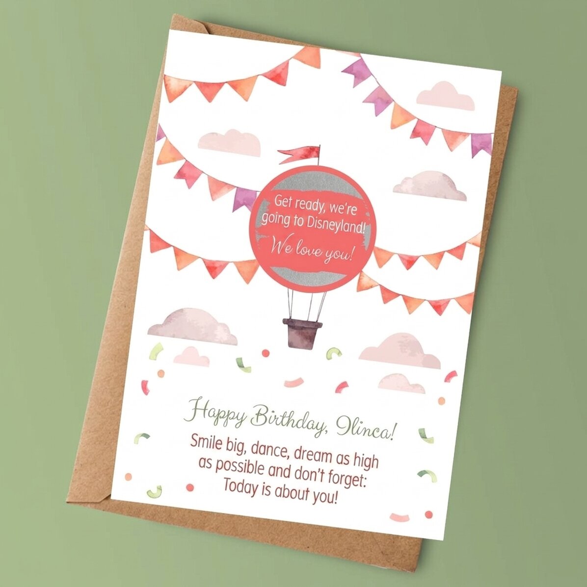 Personalised scratch card with text for children - Birthday