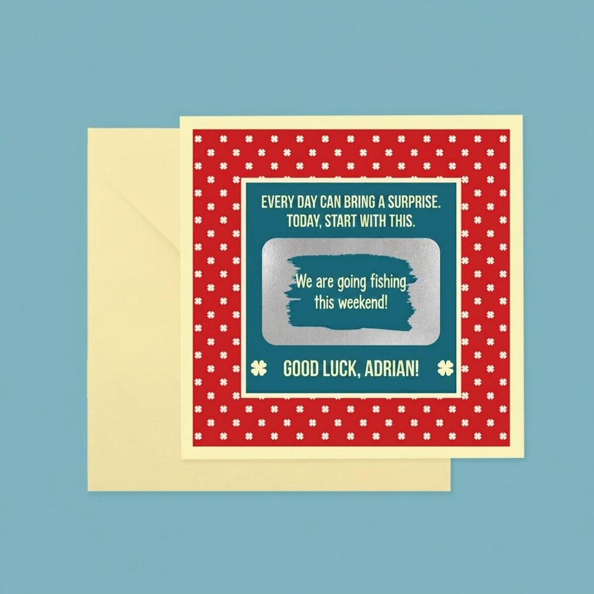 Personalised scratch card with text - Good luck