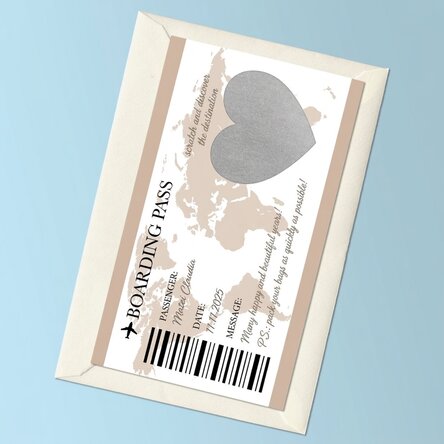 Personalised scratch card with text - Boarding pass