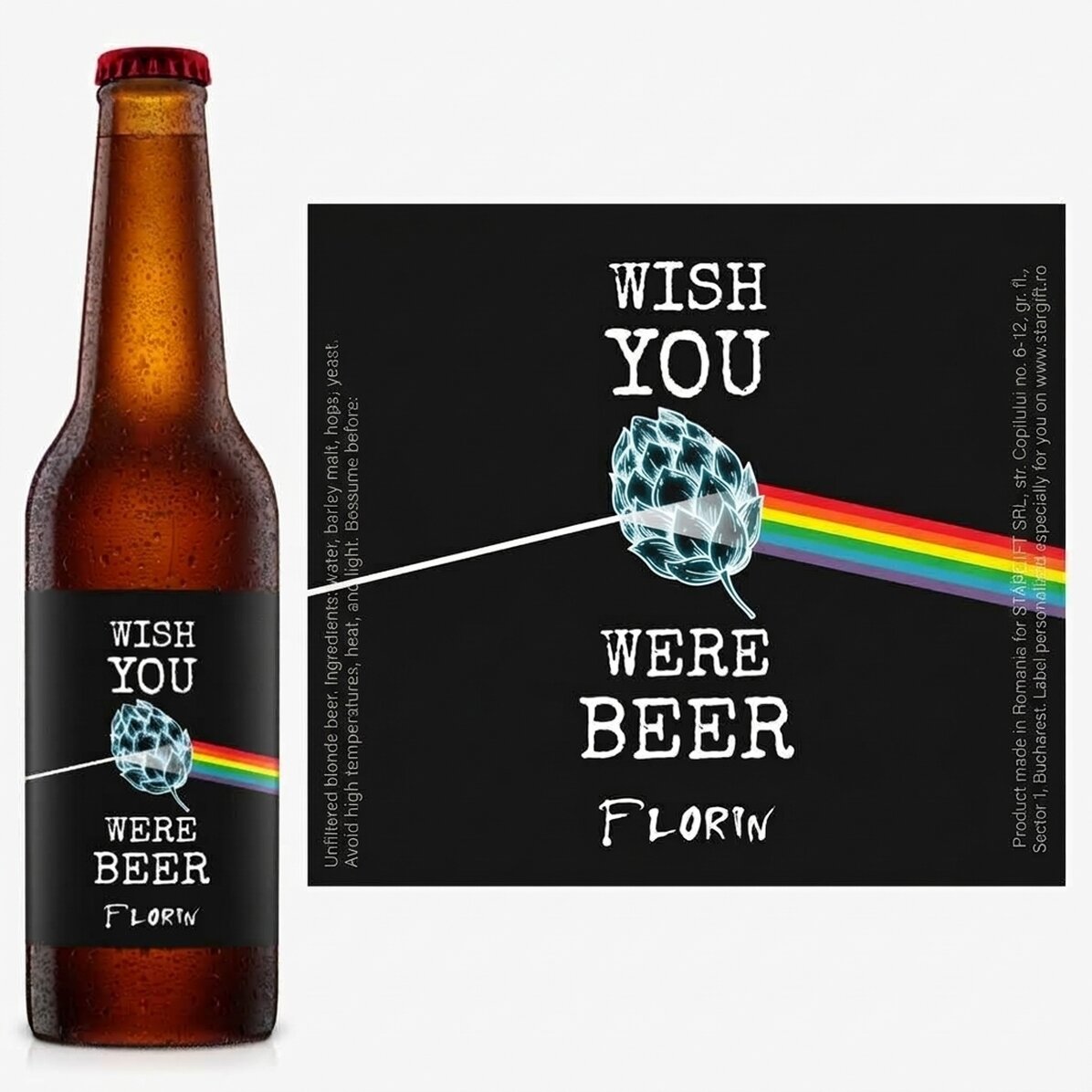Personalised beer with text - Wish you were beer